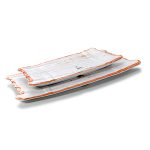 18.1 Inch Orange Rim Melamine Irregular Sushi Plates JM16939YYZQ