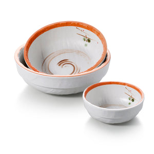 4.5 Inch Korean Orange Rim Melamine Bowls JM16959YYZQ