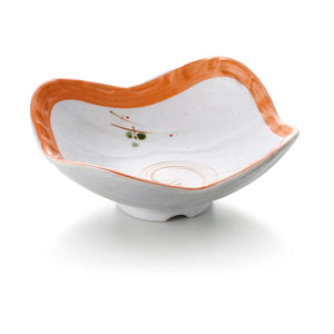 4.2 Inch Orange Rim Irregular Melamine Bowl JM16963YYZQ