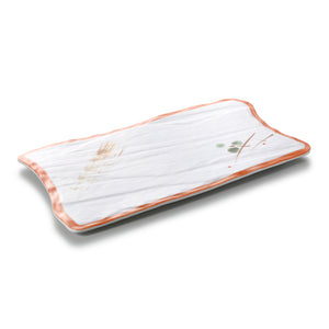 13.3 Inch Orange Rim Irregular Melamine Steak Plates JM16964YYZQ
