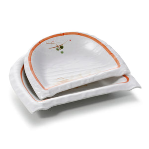 10.1 Inch Orange Rim Irregular Melamine  Plates JM16981YYZQ
