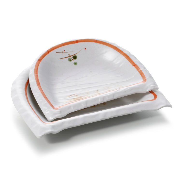 10.1 Inch Orange Rim Irregular Melamine  Plates JM16981YYZQ