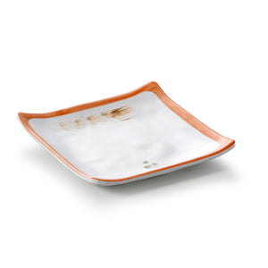 6 Inch Orange Rim Square Melamine Sushi Plate WT4415YYZQ