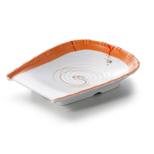 9 Inch Orange Rim Irregular Melamine Snack Plate YG140081YYZQ