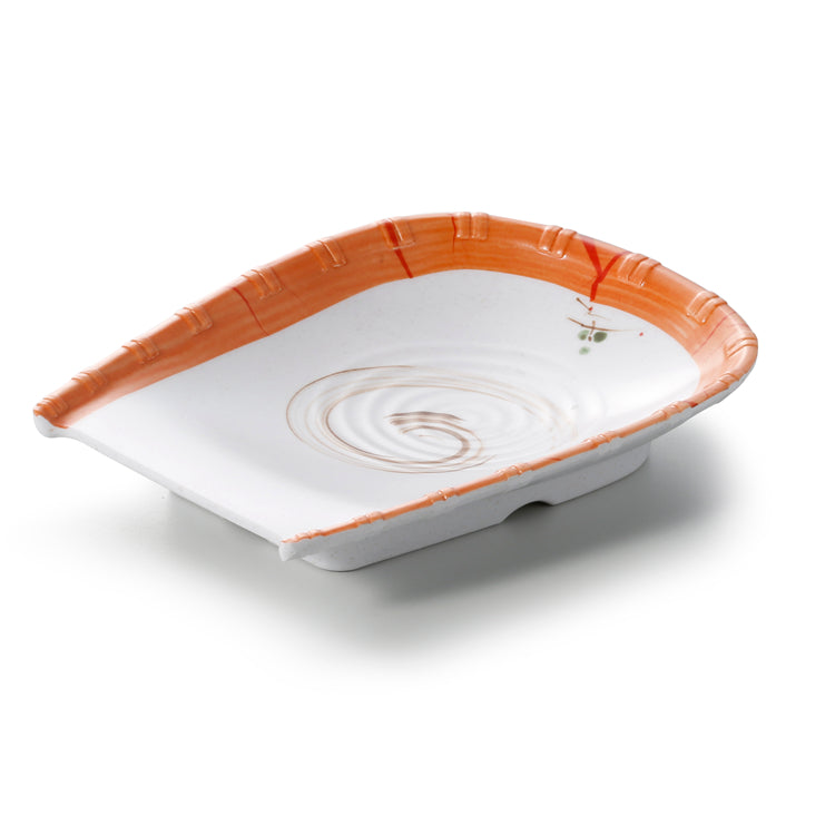9 Inch Orange Rim Irregular Melamine Snack Plate YG140081YYZQ