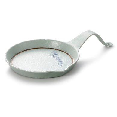 14.3 Inch Blue Melamine Pan Plate with Handle JM16908YYJN