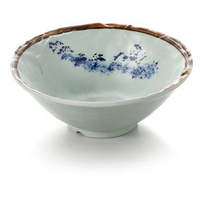 5.5 Inch Blue with Brown Rim Melamine Ramen Bowl JM169103YYJN