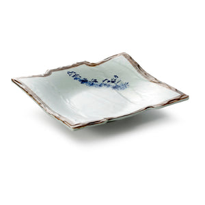 8.3 Inch Blue with Brown Rim Melamine Irregular Plate JM16949YYJN