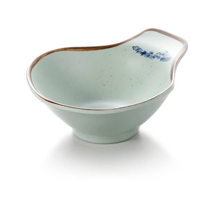 5.5 Inch Blue with Brown Rim Melamine Irregular Bowl YG140112YYJN