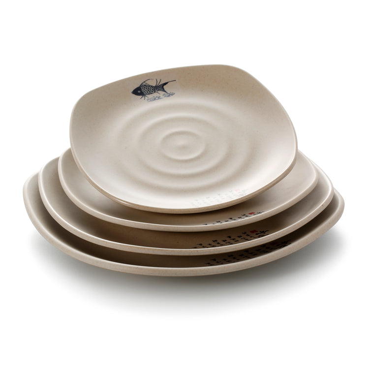 8.8 Inch Traditional Chinese Style Melamine Square Plates PLJP1088NNYY