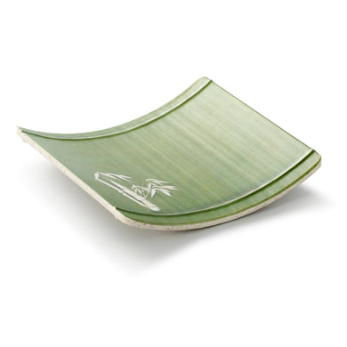 8 Inch Bamboo Color Melamine Arc Shape Plate 19010QSCZ
