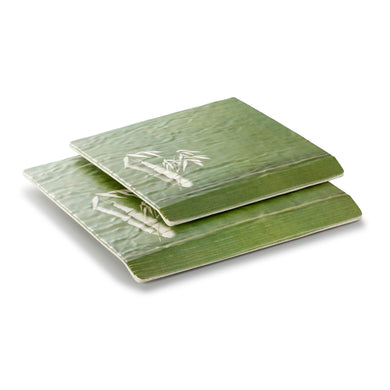 9.1 Inch Bamboo Color Square Melamine Serving Trays 19013QSCZ