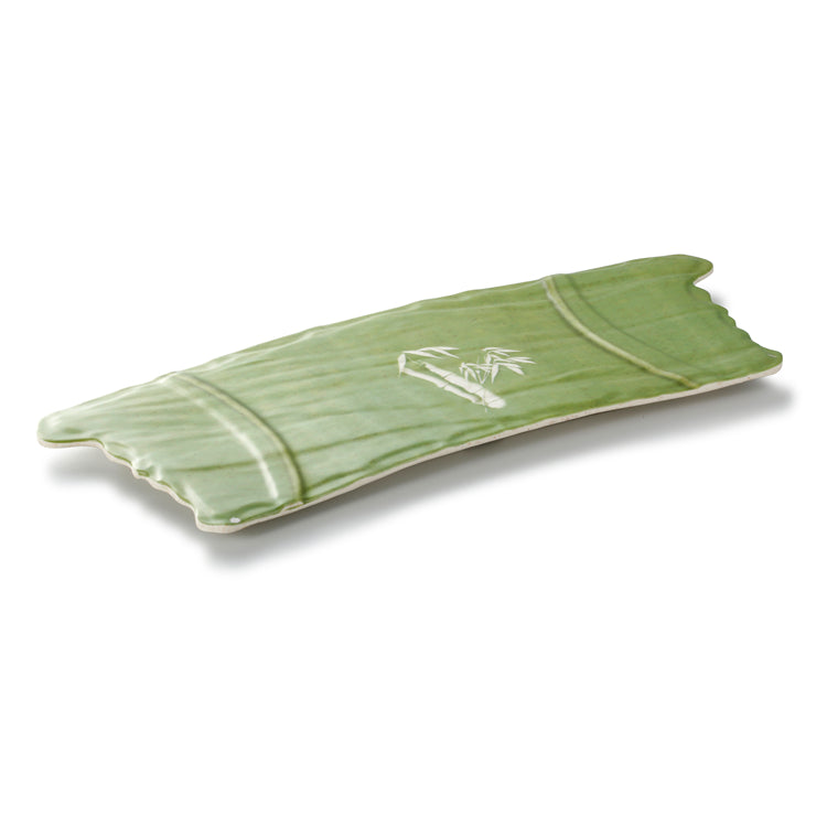 18.1 Inch Bamboo Color Irregular Melamine Sushi Plate JM16939QSCZ