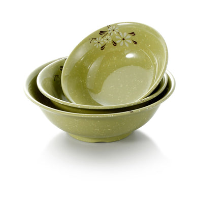 6 Inch Green Flower Melamine Round Counter Bowls 5006XCJ