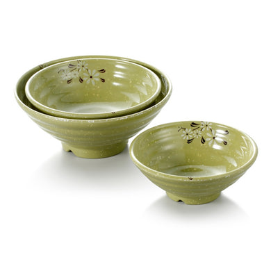 7 Inch Green Flower Melamine Non Slip Bowls 537XCJ