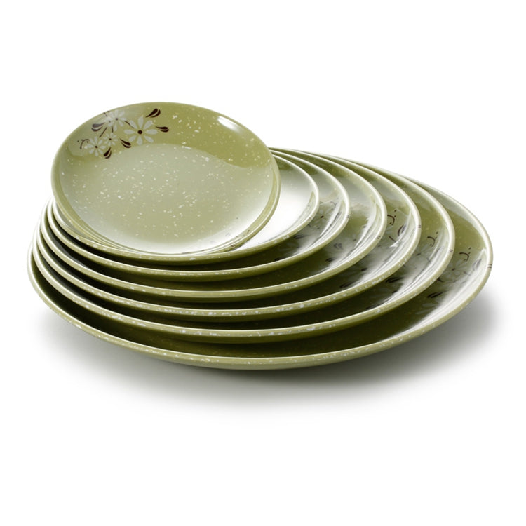 7 Inch Green Flower Round Melamine Charger Plates 60007XCJ