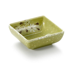 3 Inch Green Flower Melamine Square Sauce Dish 74003XCJ