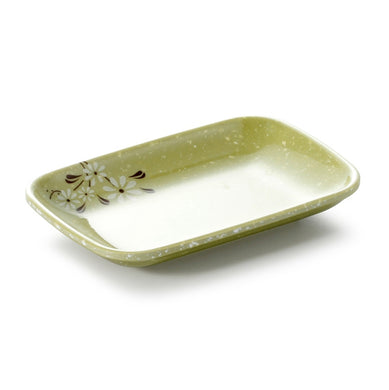 5.5 Inch Green Flower Melamine Rectangular Plate 804855XCJ