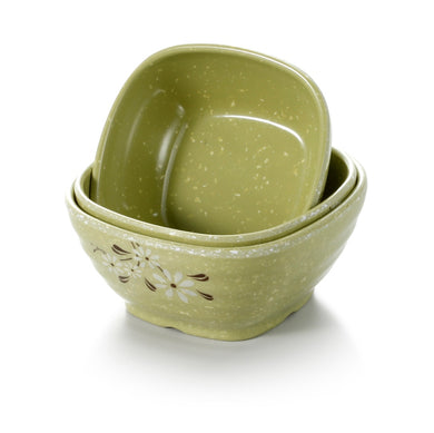 4.9 Inch Green Flower Melamine Square Bowls 92005XCJ