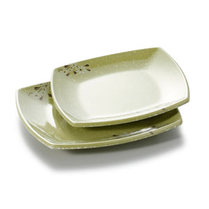 7.8 Inch Green Flower Rectangular Melamine Charger Plates J411520XCJ