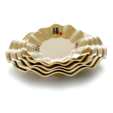 6.5 Inch Yellow Irregular Melamine Flower Shaped Plates 62007CSF