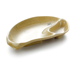 8.5 Inch Yellow Irregular Melamine 2 Compartment Plate 71085CSF