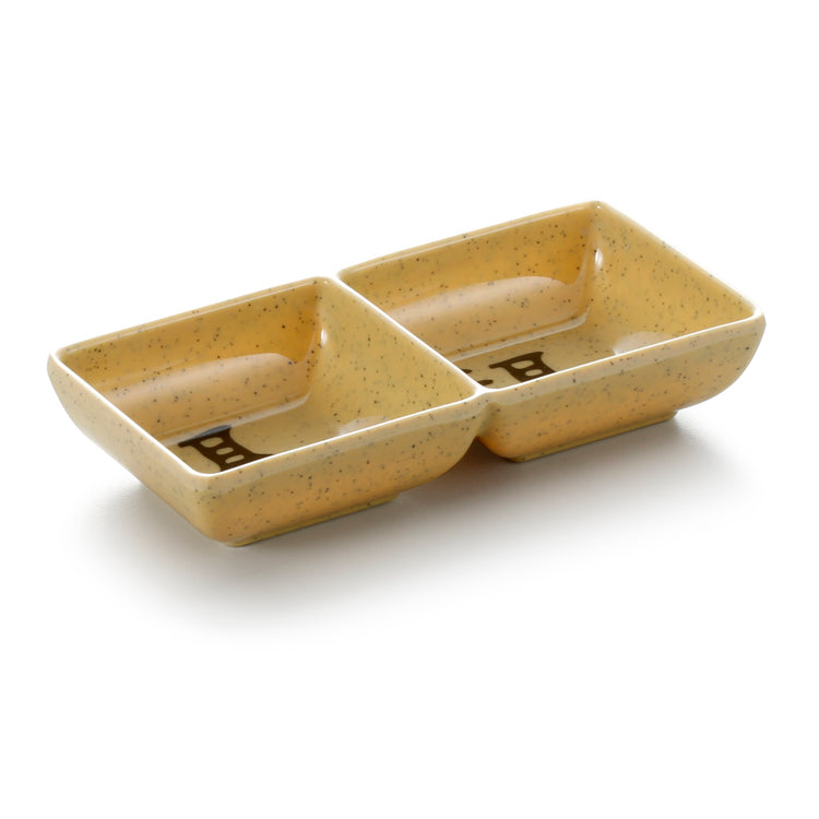 5.7 Inch Yellow Rectangular Melamine Divided Sauce Dishe 74006CSF