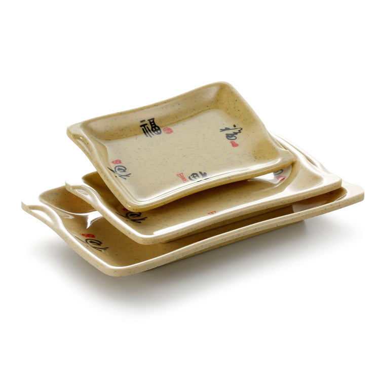 5.7 Inch Yellow Rectangular Melamine Food Plates 82006CSF