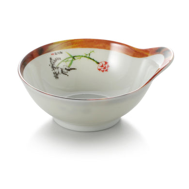 4.5 Inch Lotus Pattern Round Melamine Single Ear Bowl 805DEWHTYS