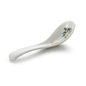 Lotus Pattern Melamine White Spoon C31003HTYS