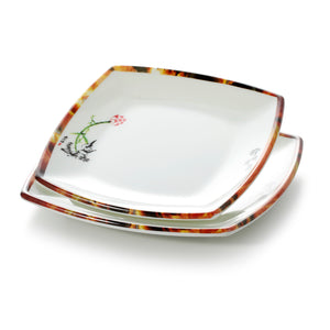 7.8 Inch Lotus Pattern Melamine Square Flat Plates J411520HTYS