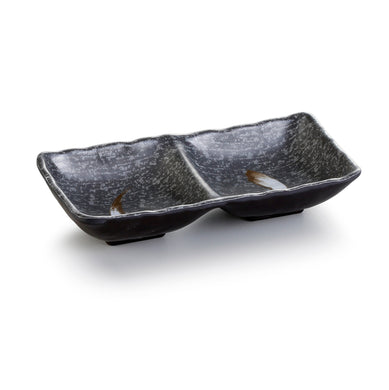 7 Inch Divided Melamine Serving Sauce Dish 167PM