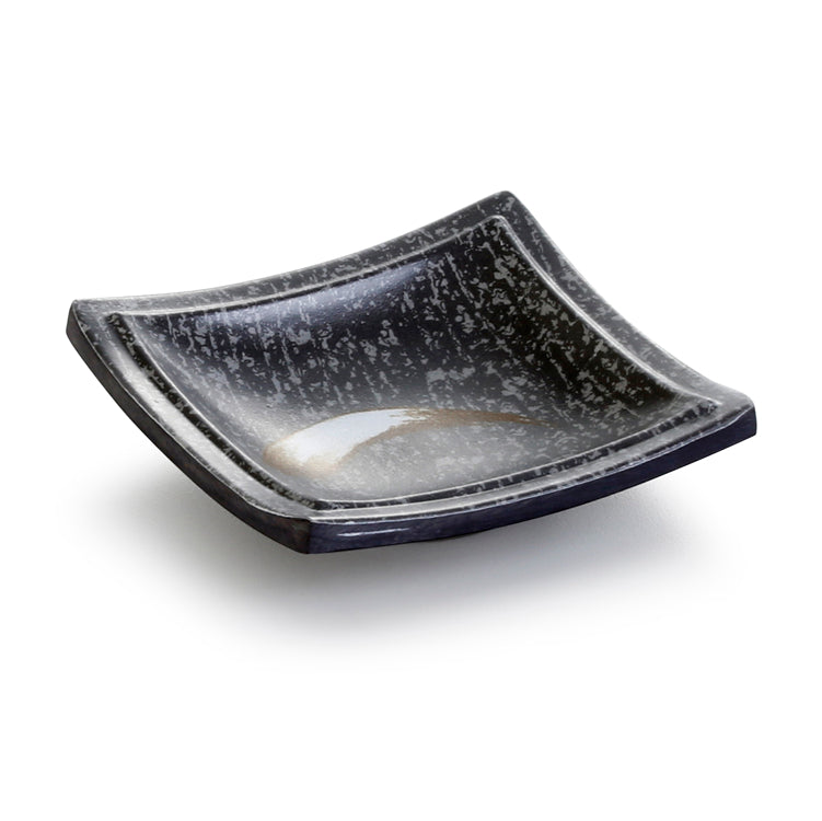 3.8 Inch Black with White Spot Melamine Square Bowl 938PM
