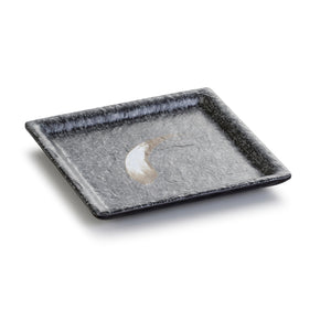 6.7 Inch Black with White Spot Melamine Square Plate JM16904PM