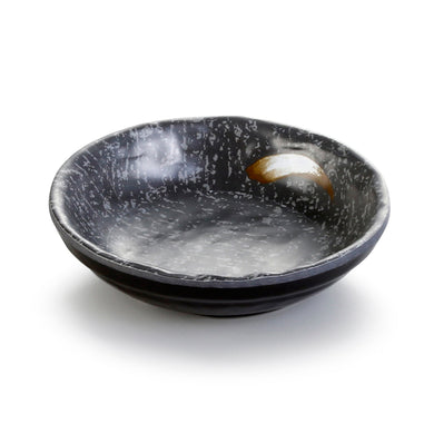 4 Inch Black with White Spot Melamine Round Bowl JM169100PM