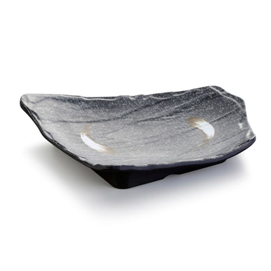 9.3 Inch Black with White Spot Melamine Irregular Plate JM16932PM