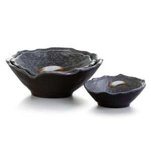 6.2 Inch Black with White Spot Melamine Irregular Bowls JM16935PM
