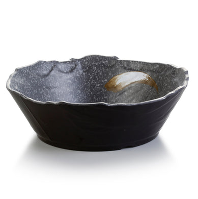 10.7 Inch Black with White Spot Melamine Irregular Bowl JM16936PM