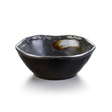 5 Inch Black with White Spot Melamine Irregular Bowl JM16941PM