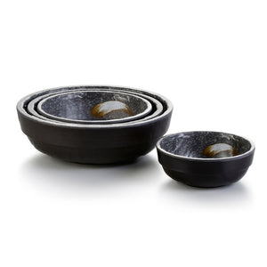 4.5 Inch Black with White Spot Melamine Rice Bowls JM16959PM