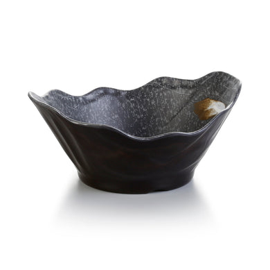 8.1 Inch Black with White Spot Melamine Irregular Bowl JM16966PM