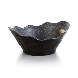 8.1 Inch Black with White Spot Melamine Irregular Bowl JM16966PM