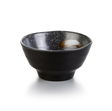 4.5 Inch Black with White Spot Melamine Rice Bowl W44PM