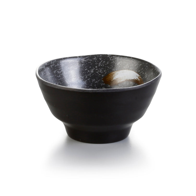 4.5 Inch Black with White Spot Melamine Rice Bowl W44PM
