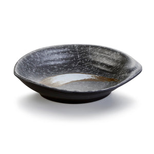 Black with White Spot Melamine Irregular Sauce Dish WKD055PM