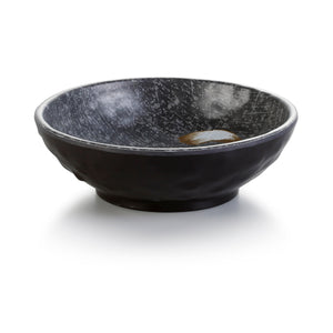6.5 Inch Black with White Spot Melamine Round Bowl YG140024PM