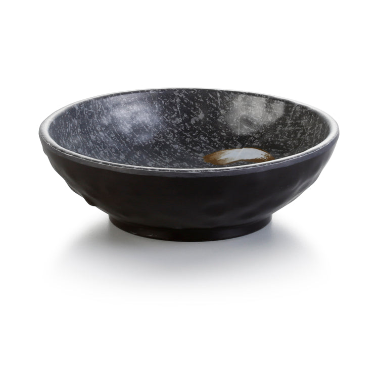 6.5 Inch Black with White Spot Melamine Round Bowl YG140024PM