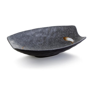 10 Inch Black with White Spot Oval Melamine Deep Plate YG140059PM