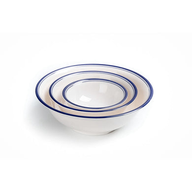 6 Inch Blue Rimmed Melamine Round Serving Bowl