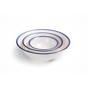 6 Inch Blue Rimmed Melamine Round Serving Bowl
